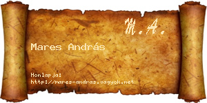 Mares András névjegykártya